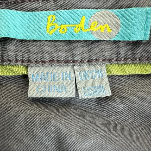 Boden Button Front Dress Trench Coat Jacket Gray Size 8 Women’s Pockets Midi - Picture 6 of 8